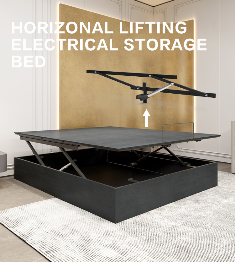 Estrutura de cama el&eacute;trica ajust&aacute;vel inteligente com design de armazenamento extra-grande inteligente para quarto com controle remoto inteligente sem fio